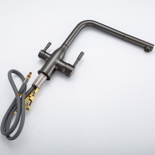 Смеситель для кухни Frap F4396-39 Оружейная сталь